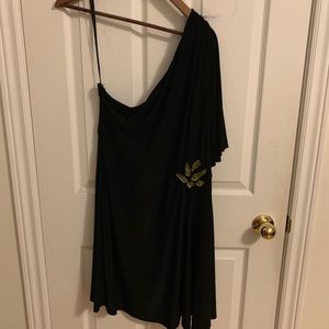 Nine West One-Shoulder Black Mini Dress